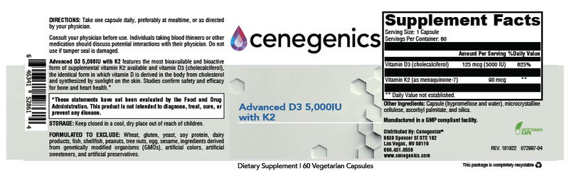 Cenegenics Advanced D3 with K2