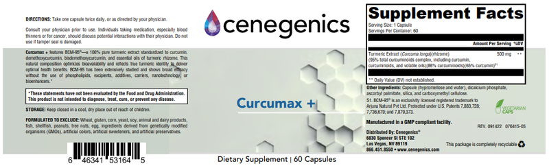 Cenegenics CurcuMax +
