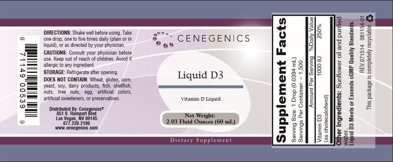 Cenegenics Liquid D3