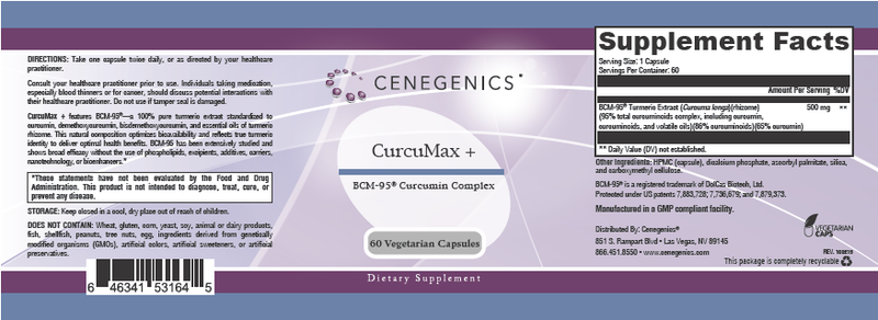 Cenegenics CurcuMax +